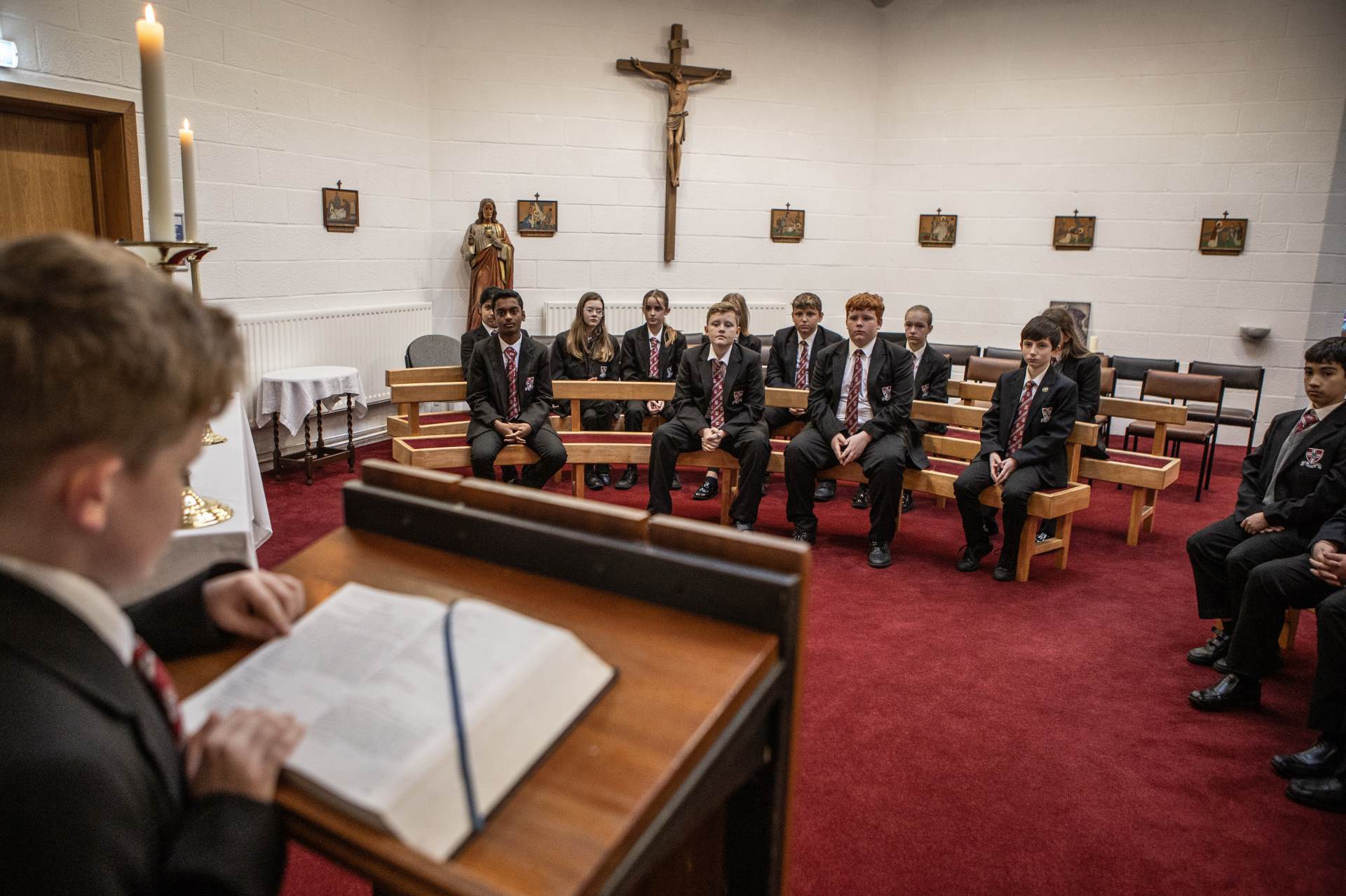 Student in Chapel